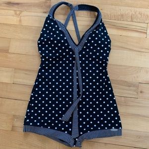 size small one piece bathing suit with shorts